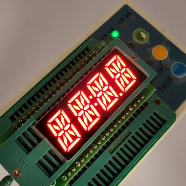 Ultra Bright Red 14-Segment Display: 4-Digit Alphanumeric LED for Smart Appliances & Devices
