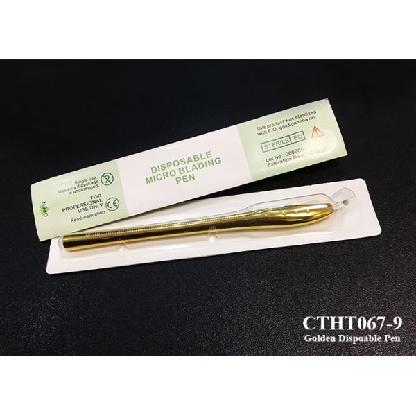 Permanent Makeup Pen Gold Luxury 45°Angle Blister Packing Microblading Hand Tool