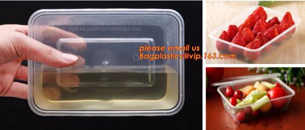 Disposable biodegradable plastic fiffin lunch box,compartment lunch box with lid,clamshell food packaging macaron pp bli