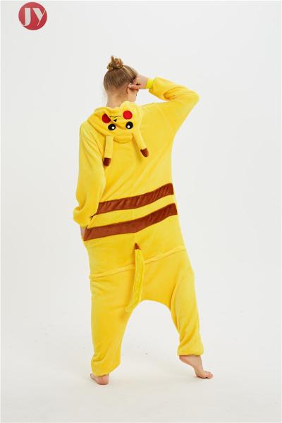 Wholesale Flannel Polyester Animal Pajamas Pikaqiu Adults Onesie Sleepwear