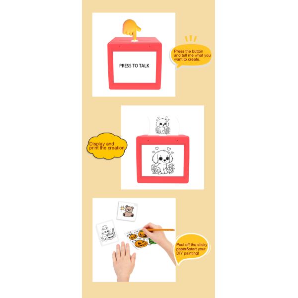 AI New Voice Text Picture Printing Mini Convenient Printer WIFI Can Connect To Mobile Phone Parent-child Interaction