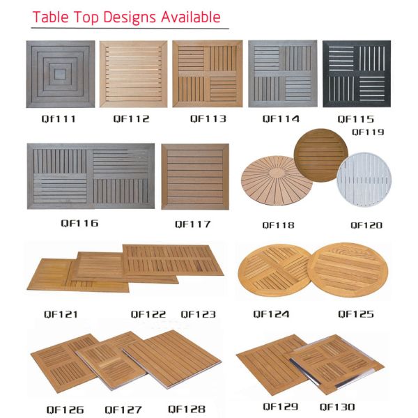 Modern Plastic Wood 4 Seater Table Set 5PCS Wooden Garden Furniture for Outdoor Dining