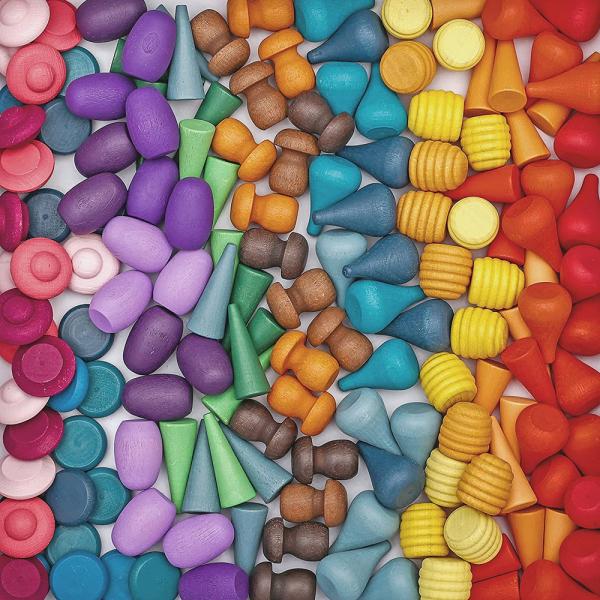 Baby Wooden Constructor Set Nordic Wooden Rainbow Blocks Loose Parts Montessori Educational Toys Children Toddler Baby G