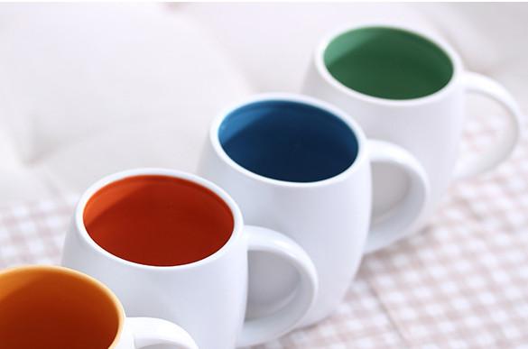 New customed print logo promotional ceramic barrel shape coffee mugs cup corperate gifts