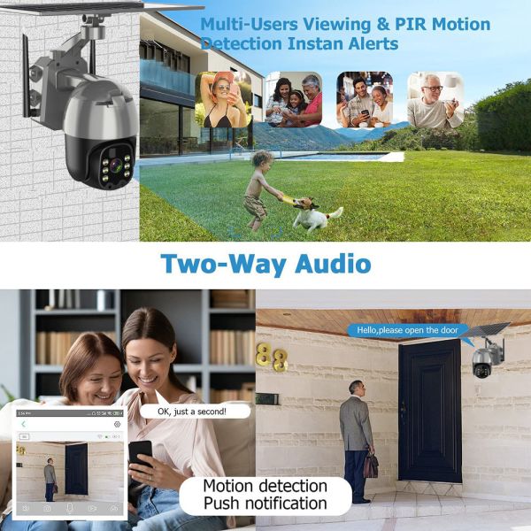 2mp/4mp 4G Waterproof Outdoor Security Camera With SIM Card Solar Panel Battery