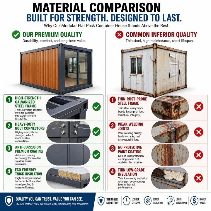 Construction Site Temporary Office Quick Assembly Bolt Connected Prefab Box House With Windproof Structure for Worker Dormitory