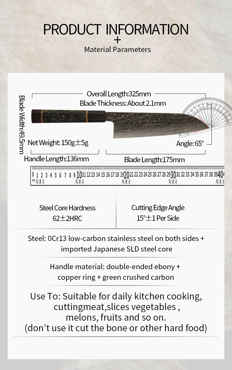 SLD Steel Gyuto Knife: Hand‑Forged Japanese‑Style Chef Knife