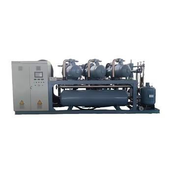 Sistema de refrigeração a parafuso com múltiplos compressores de alta capacidade Unidade de condensação com porta-compressores de alta capacidade para frigoríficos