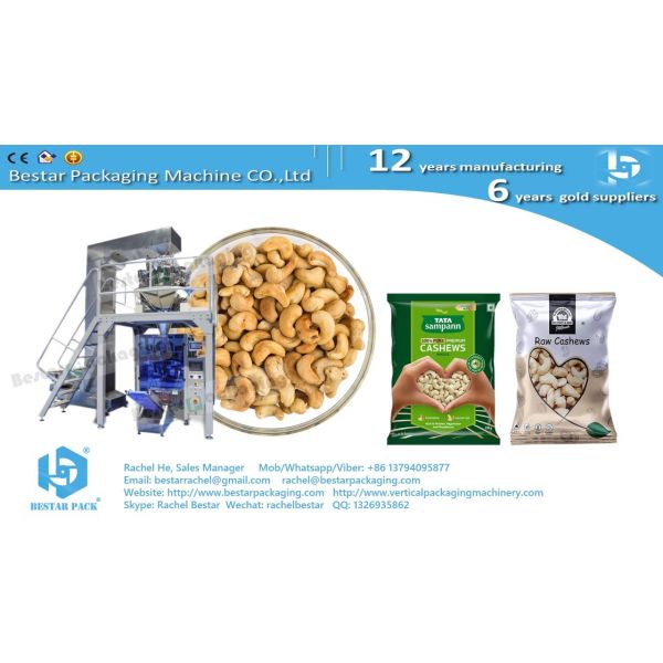 Automatic granules pouch packaging machine with 14 heads weigher teflon treatment BSTV-450AZ