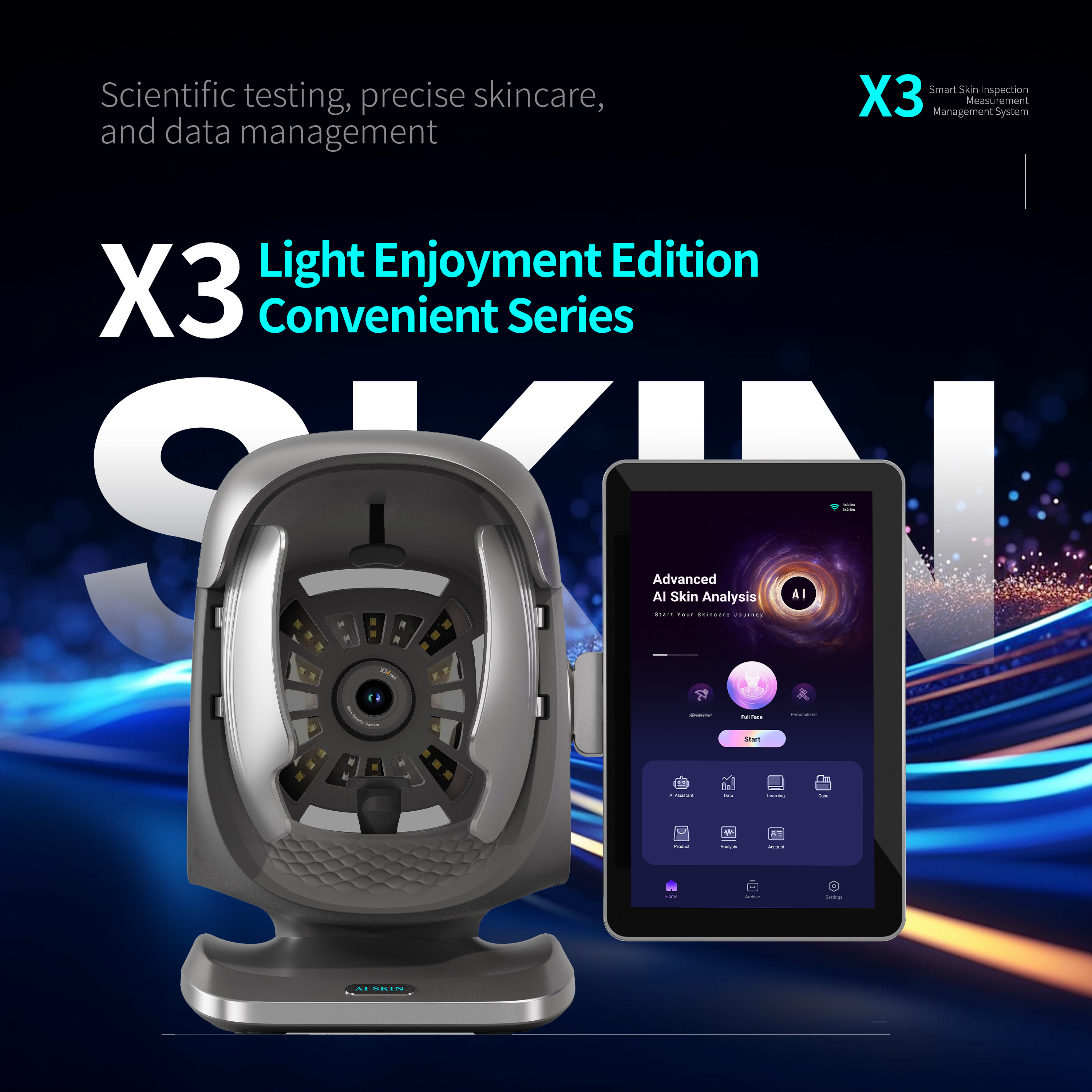 X3 Skin Analyzer AI Camera Salon Facial Diagnostic Beauty Detector HD Scanner Machine Equipment