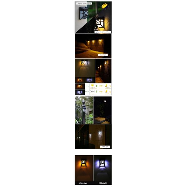Home Garden Fence Light Classic Decoration Green Inova Solar LED Wall Light with Battery