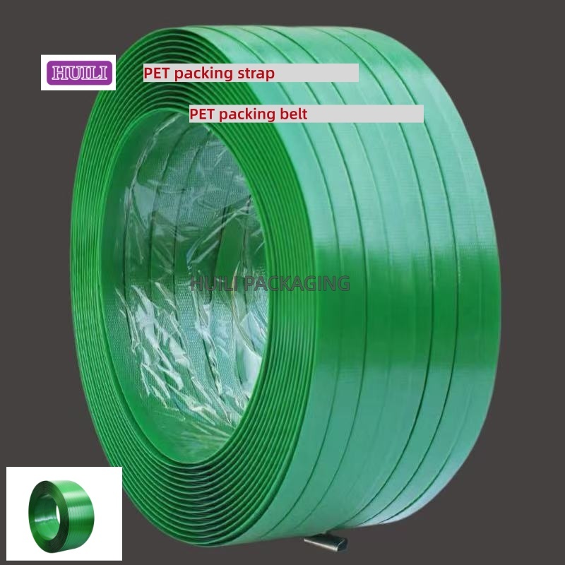 Hot-selling PET strapping belt 9-25 mm green PET packaging belt made from 100% recycled PET material