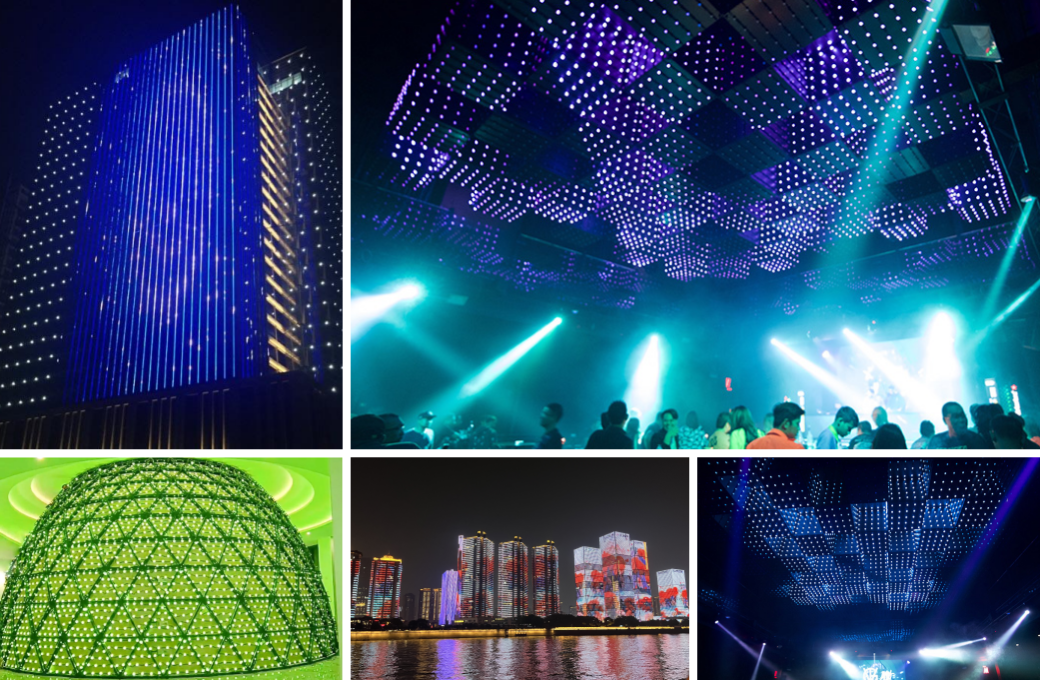 IP66 DC24V 40mm RGB Pixel Dot String Light 1 Meter 10 LEDs