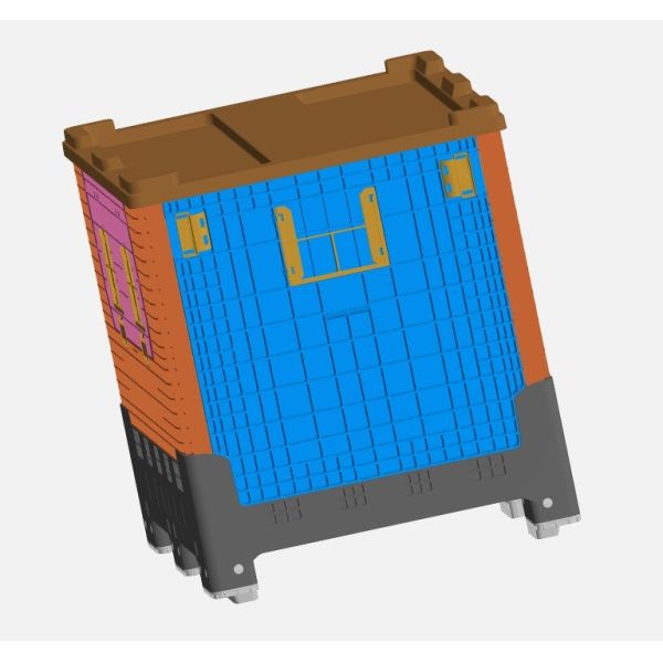 Foldable Plastic Storage Container Stackable Pallet Storage Bin Box Other Color Black