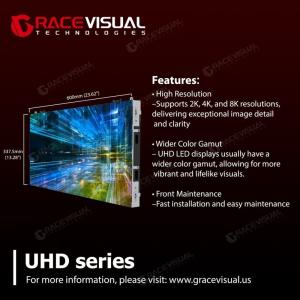 16:9 Ultra HDシリーズ LEDディスプレイ-P0.7-P2.3mmピクセルピッチ,600×337.5mmキャビネットサイズ,7680hzリフレッシュ