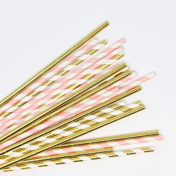 SGS Assorted Colors Party Compostable Christmas Paper Straws