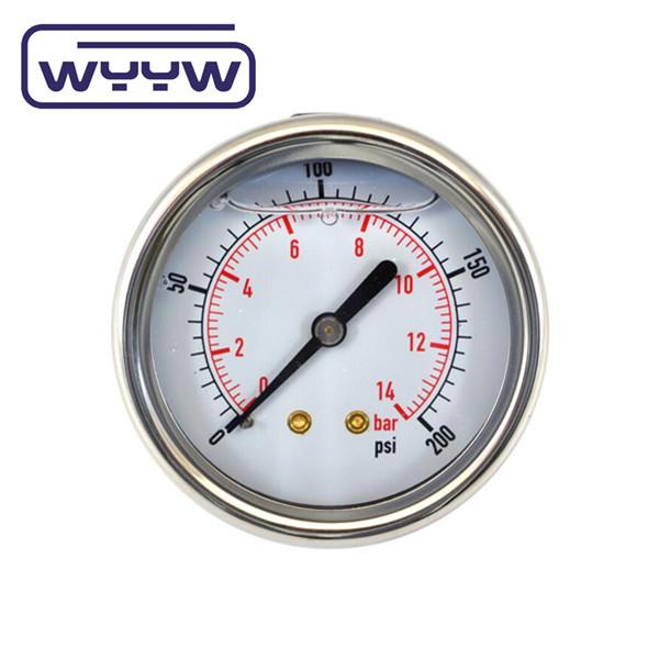 Axial Glicerina 63mm Composto Medidor de Pressão Hidráulico Medidor de Pressão de Água Tester Montador traseiro