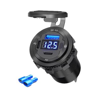 12-24V Outlet 3 Ports USB Fast Charger Socket Power Bus Accessories PD3.0 Type-c USB Charger 12 24v Car Charger Usb A
