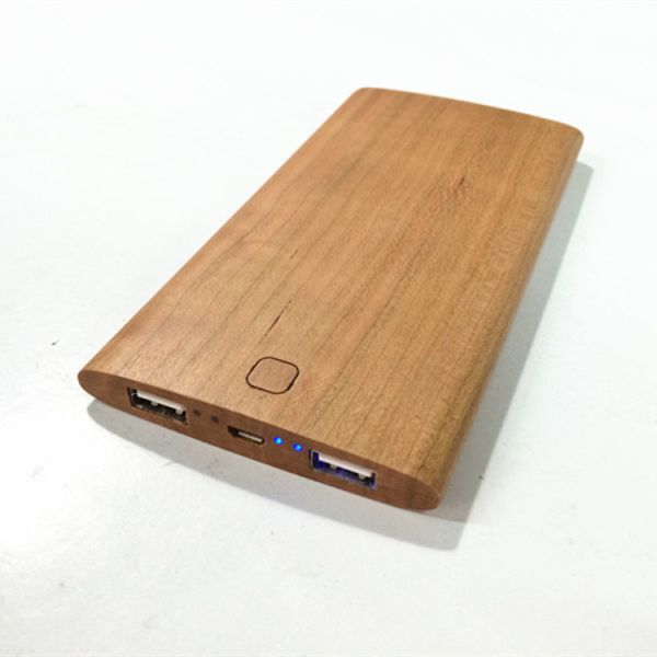 Original Wood Color Portable Powerbank Phone Charger / Power Supply Cherry Material Made