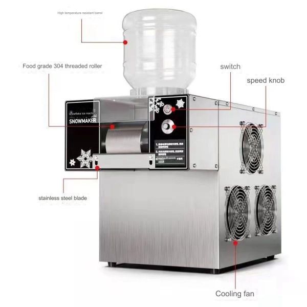 18.5 KG Commercial Snowflake Ice Maker Machine with 60/160kg Production Capacity