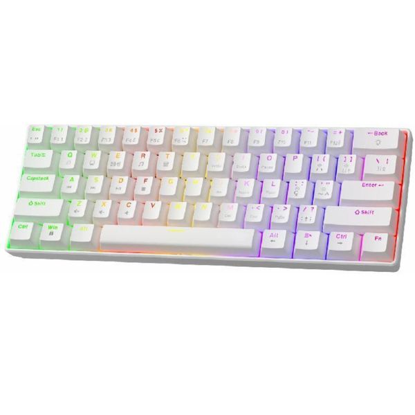 Compact 68-Key Mechanical Keyboard with Customizable RGB Backlight, Hot-Swappable Switches, and USB Connectivity