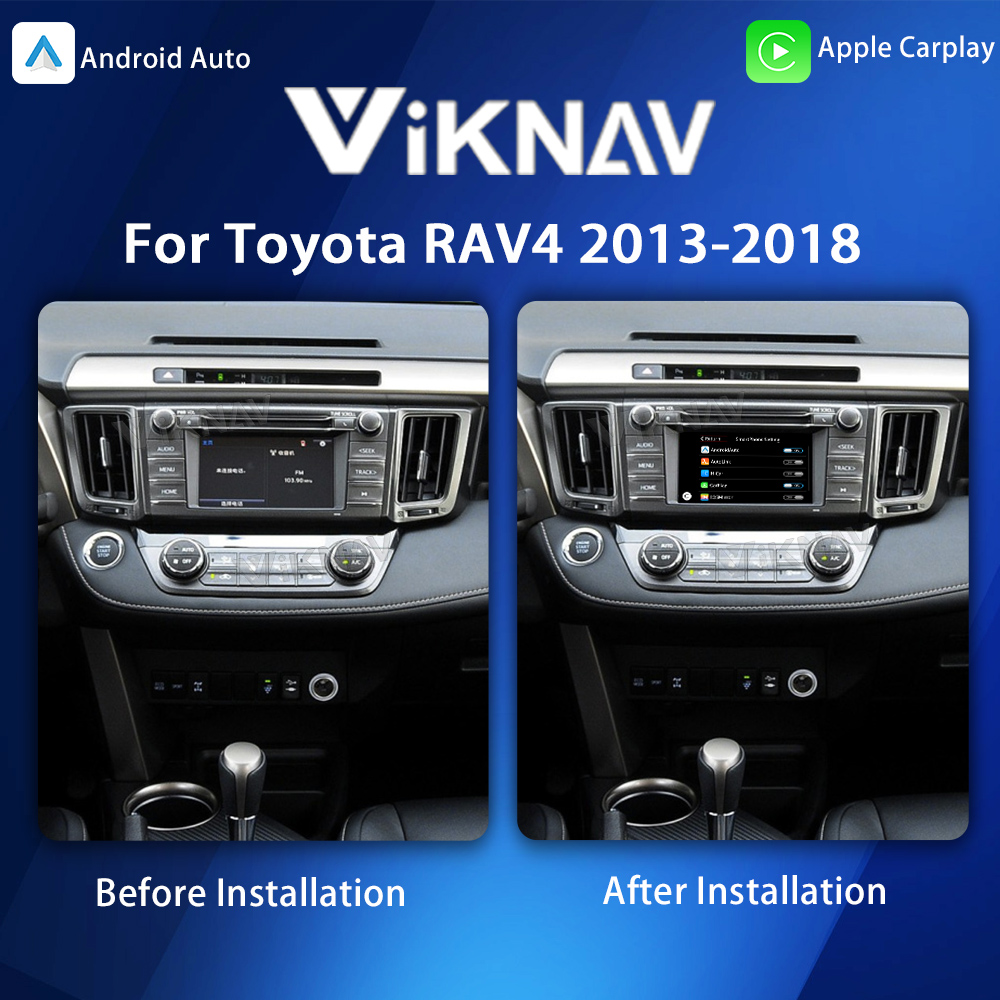Viknav Linux System Decoder Box Apple Android Wireless Auto CarPlay Для Toyota RAV4 2013-2018 годах