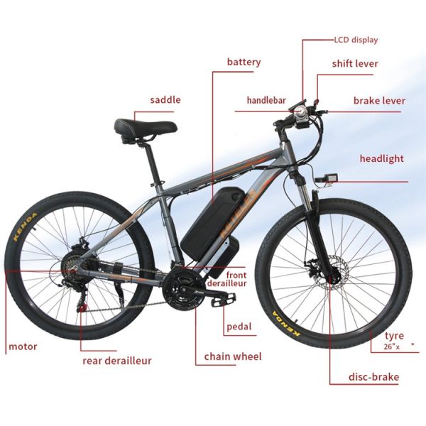 1000W 17.5AH Electric Mountain Bike 26