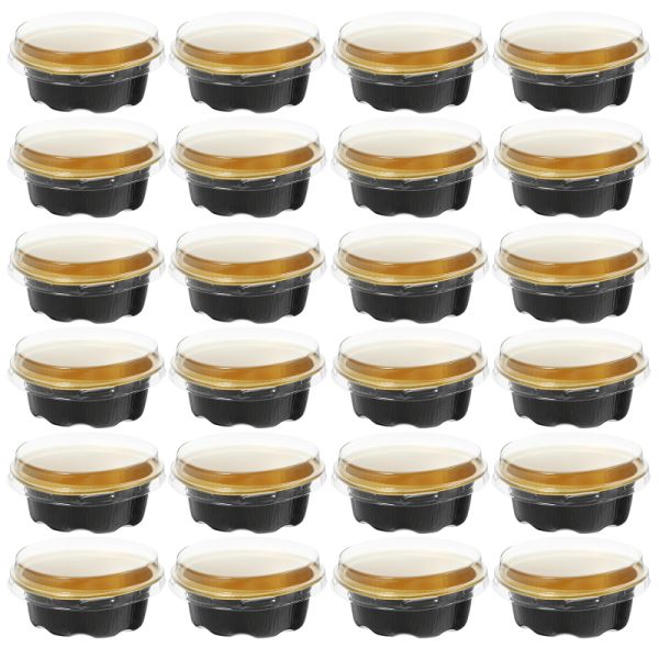 Metal Baking Molds 100pcs Mini Cake Pans With Lids Aluminum Foil Ramekin Mold Baking Cups For Individual Cake
