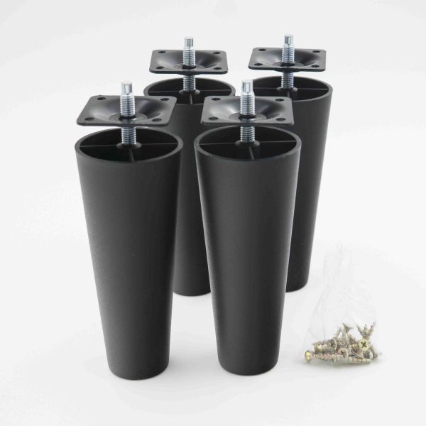 KR-P0313 145mm Height Round Furniture Feet , Plastic Sofa Legs Replacement No Noisy