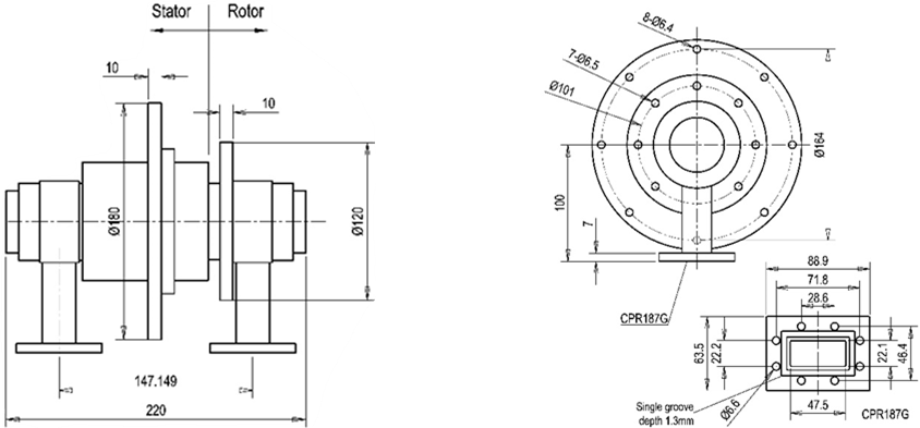 Broadband Waveguide Rotary Joint for Medical Imaging Equipment, Radar and Satellite Communication with Long Lifetime