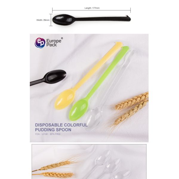 Take away disposable plastic long spoon for smoothie for party