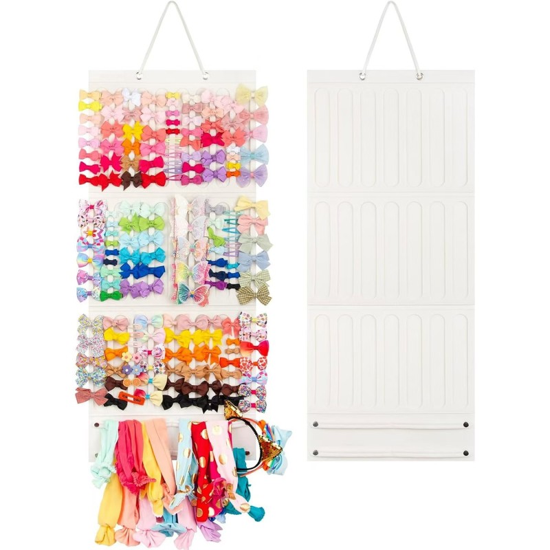 Large Capacity Felt Storage Holder Hair Bows Display Hanger Felt Girls Hair Clip Organizer for Children