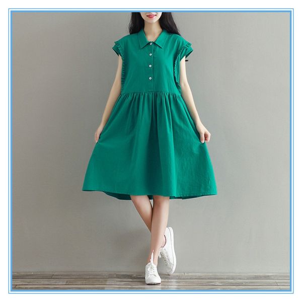 Мода свободный стиль неформальные женщины плюс размер платья толстых девушек одежда