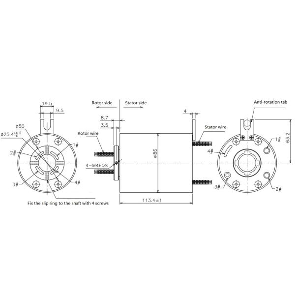 Материал контакта драгоценного металла 300 Rpm локальных сетей IP51 1000M роторный совместный