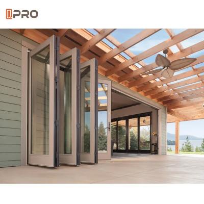Customized Heavy Duty 6063 Aluminum Folding Doors Thermal Break Bi Fold Door Patio Door