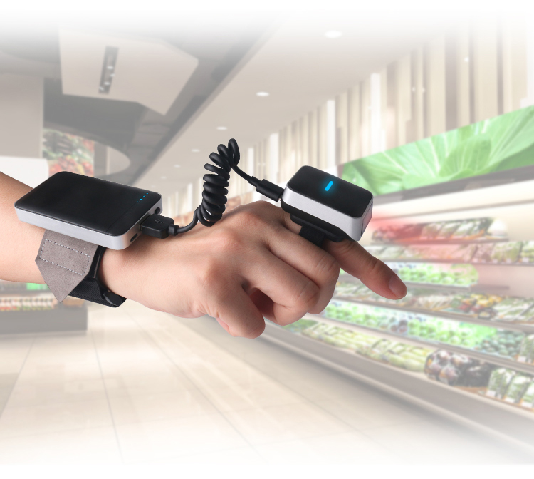 Переносный беспроводный сканер штрих-кодов с помощью Bluetooth для непрерывного сканирования