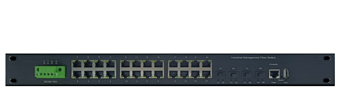 Управляемый промышленный коммутатор Ethernet с 24 портами 10/100/1000Base-T(X) и 4 портами 10G SFP+