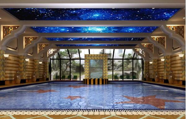 Indoor Stretch PVC Ceiling Film Swimming Pool Decoration Antibacterial Function