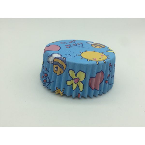 Cute Marine Greaseproof Baking Cups , Disposable Blue Cupcake Wrappers Organism Pet Inside