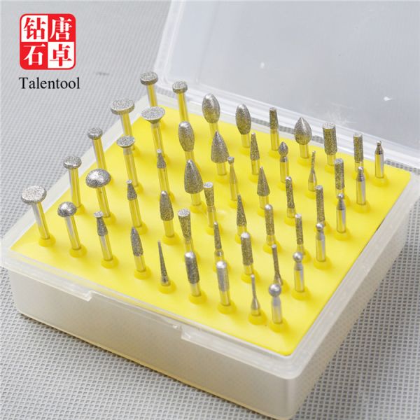 Flat Head Stone Cutting Diamond Burr Drill Bits , High Precision Diamond Cut Burr