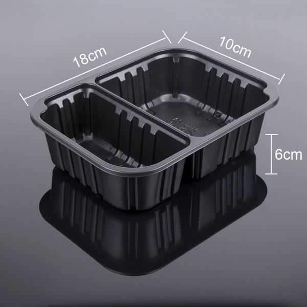Black Food Packaging 18*10*6cm Airline Meal Tray