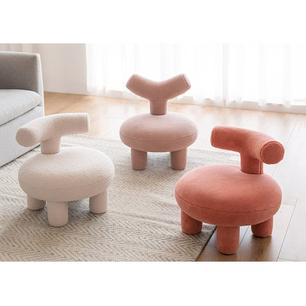 Living Room Modern Fabric Dining Chairs Cashmere Lamb Wool