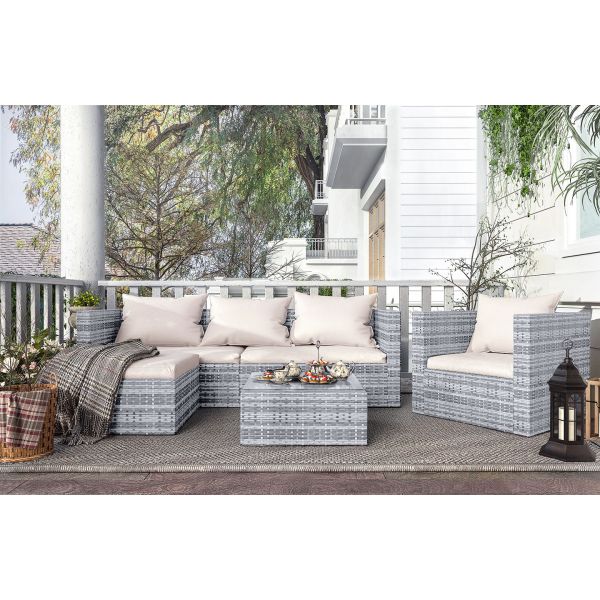 Mail Packing Y AJUNION Wicker Rattan Garden Sofa Set Outdoor Furniture Sectional