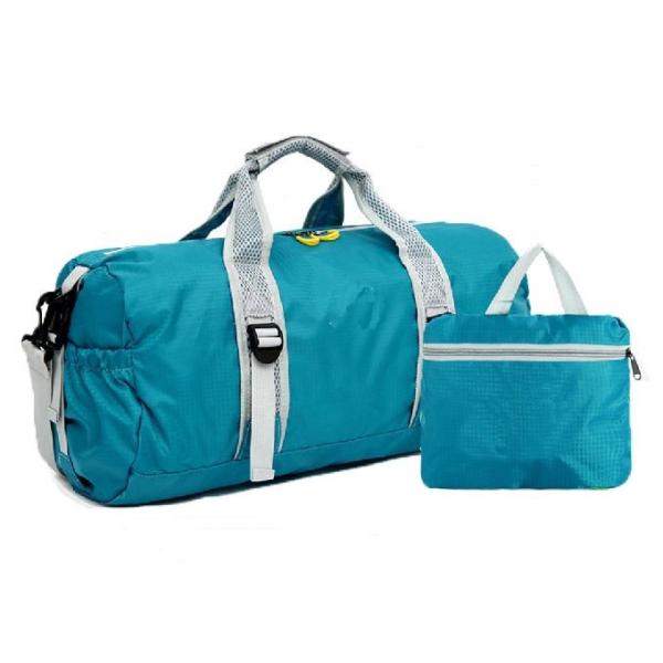 Pure Color Waterproof Nylon Foldable Weekend Travel Duffel Bag