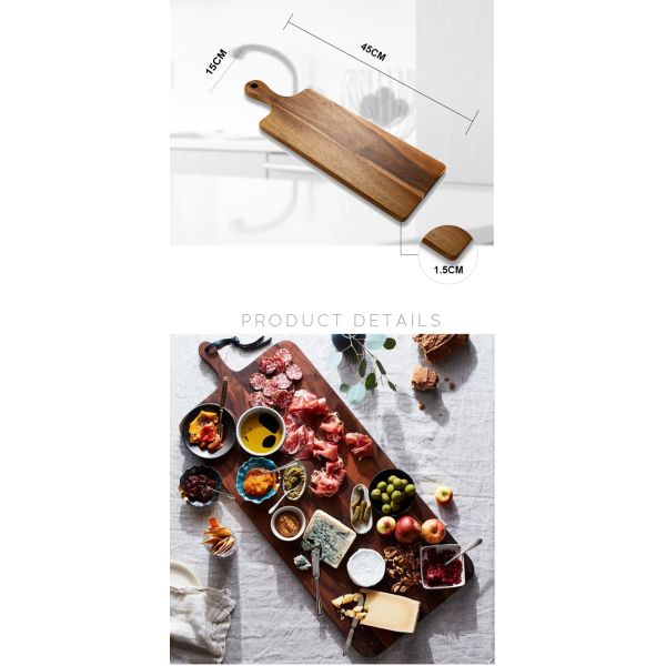 Разделочная доска изготовленной на заказ прованской древесины акации большая бамбуковая 18 x 12 дюймов