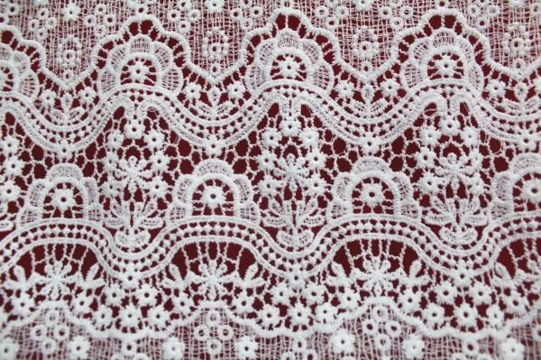 100% Polyester Chemical embroidery lace fabric for lady's dresses and Garment