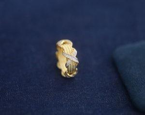 ODM 925 Silver 18K Gold Plated Ring Jewellery Zircon Eternity Band