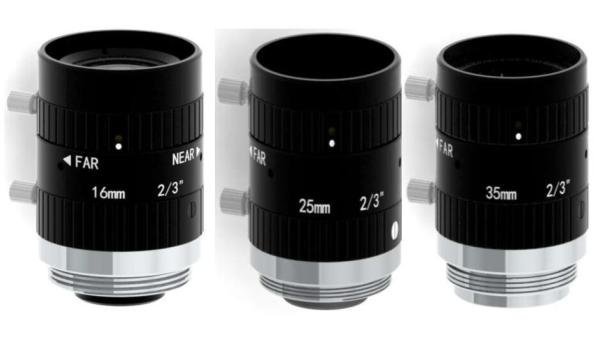 2/3 16mm/25mm/35mm F1.8 5MP Manual IRIS C Mount Industrial FA Lens for 2/3, 1/1.8, 1/2, 1/2.9