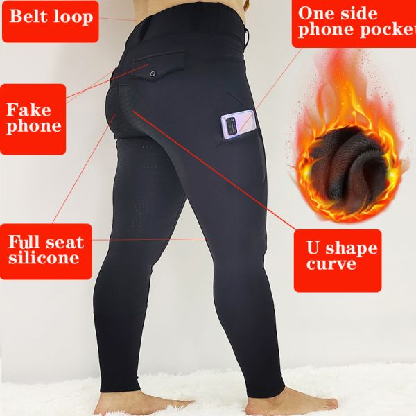 2XS - XL Зимние утолщенные теплые женские штаны для верховой езды с высокой эластичностью красного цвета