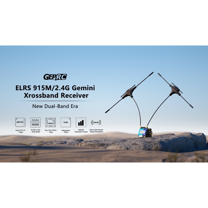 ELRS 915M/2.4G Gemini Xrossband Receiver Dual-Band Receiver Module 2.4GHZ 900MHZ RX Antanna for FPV Racing Drone Parts